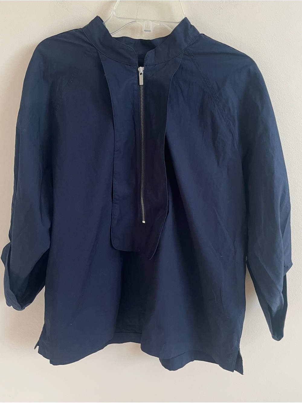 NWOT-Banana Republic Navy Stretch Cotton Utility Top, Medium